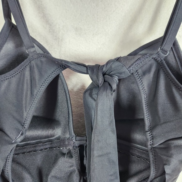 Bar III Womens Small Black Resort Solids Cowl Neck Cutout One Piece Swimsuit New - Picture 5 of 8